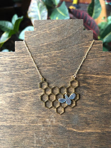 Honeybee Necklace (antique silver bee)