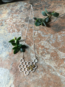 Honeybee Necklace (brass bee)